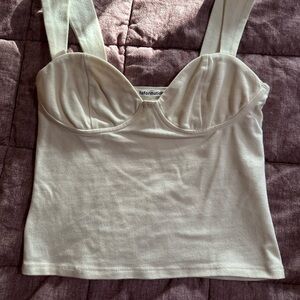 Reformation XS Bustier-Style Top in Cream/White